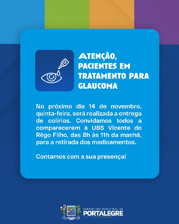 ATENÇÃO, PACIENTES EM TRATAMENTO PRA GLAUCOMA